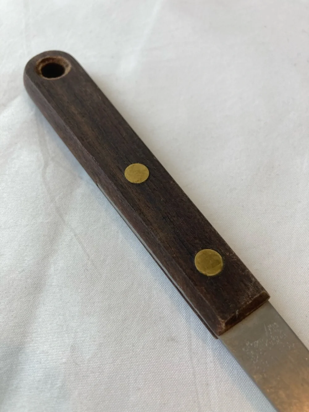 Vintage Stainless Steel Spoon Wooden Rivet Handle Farmhouse Cottagecore Kitchen